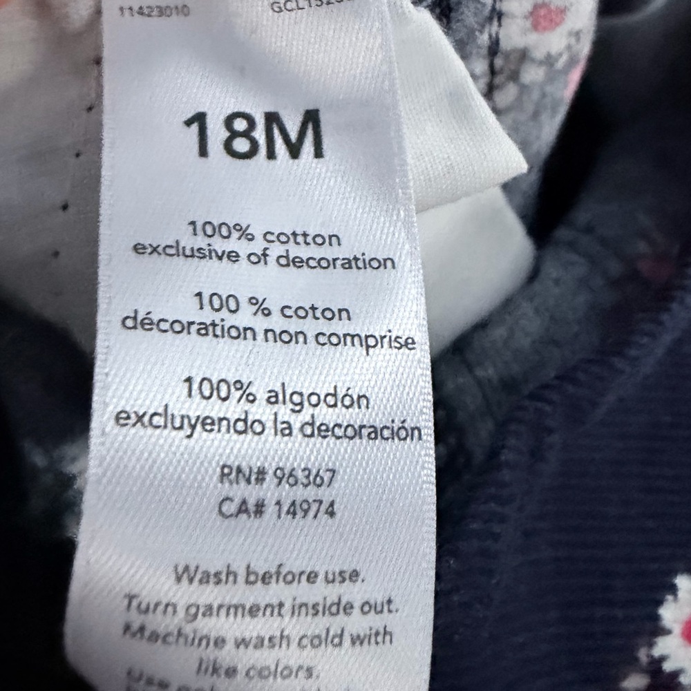 Oshkosh b’gosh cotton Floral Overalls size 18m - Picture 5 of 6